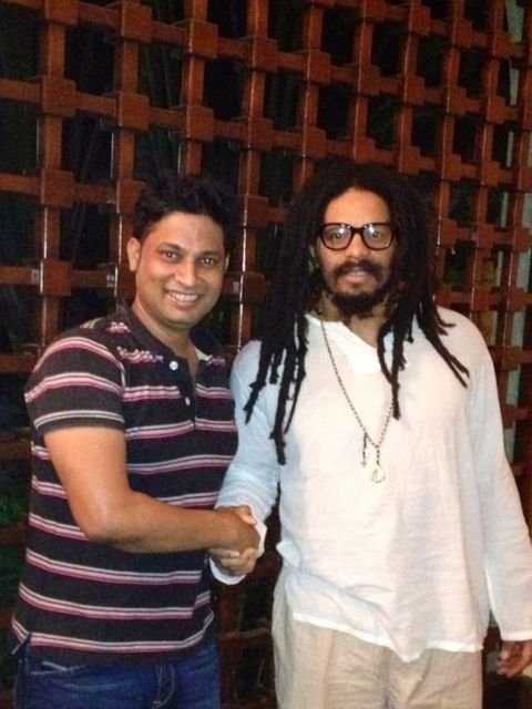 Sunil with Rohan Marley