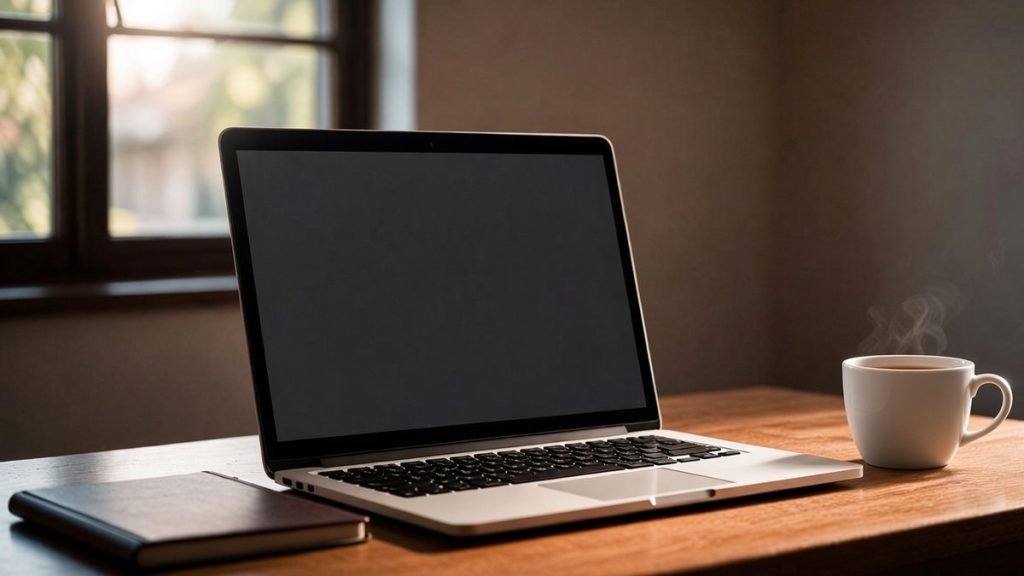 A quiet home desk set up for an online counselling session